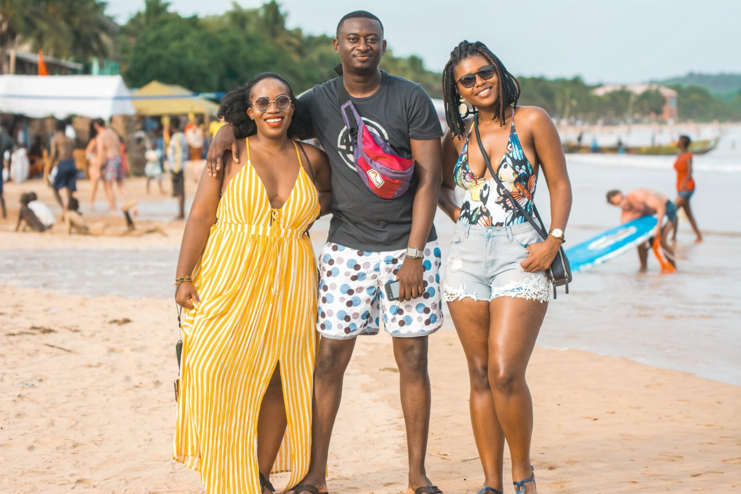 Boston based African blogger Binja, the Africancocktail, is wearing a yellow maxi dress from Charlotte Russe. Africancocktail is in Busua, Ghana.