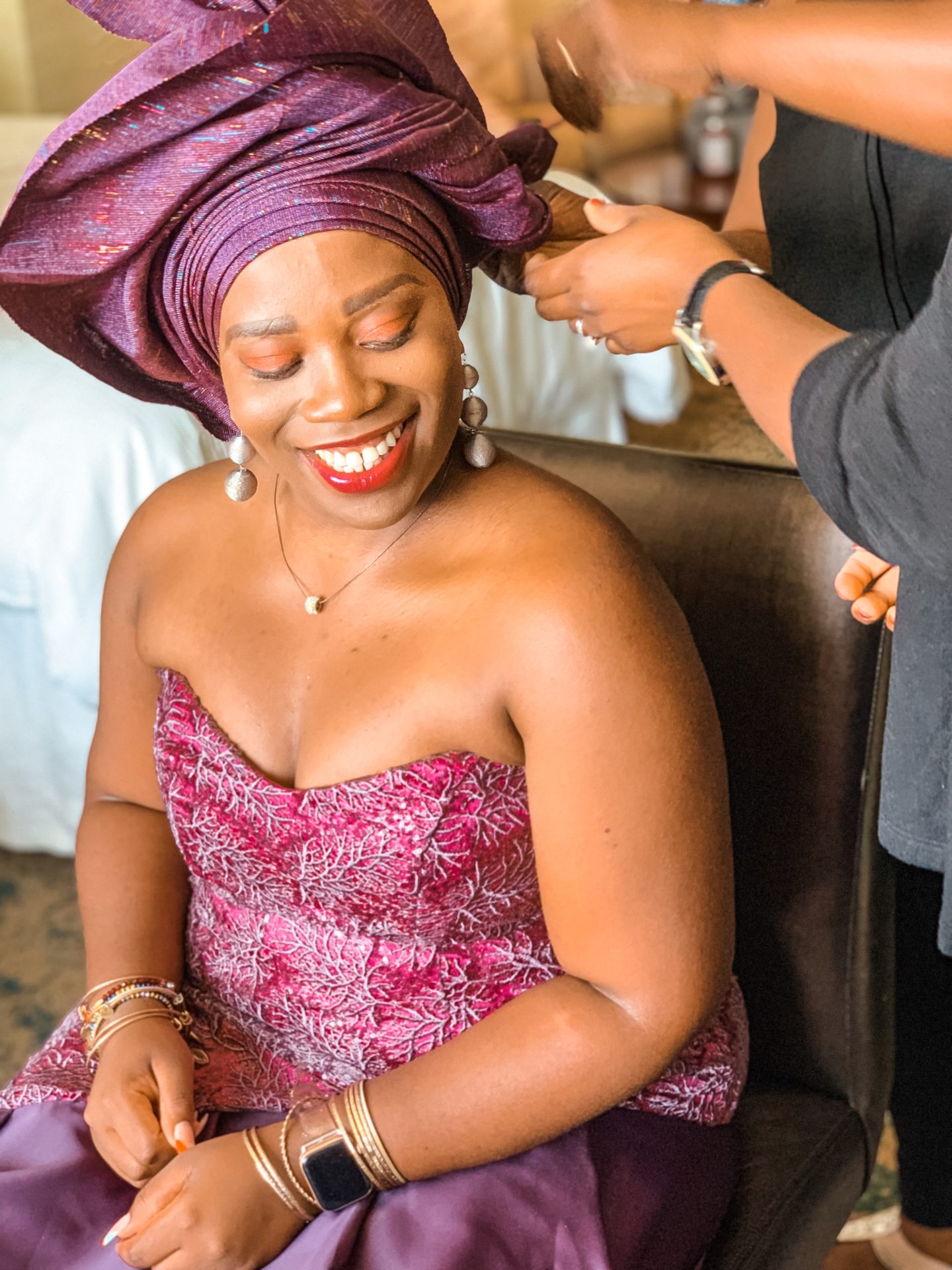 Binja in Nigerian Traditional Asoebi and Gele 9