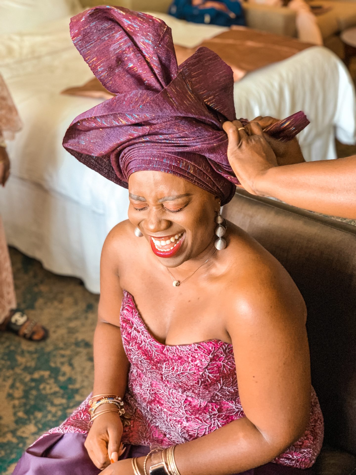 Binja in Nigerian Traditional Asoebi and Gele 7