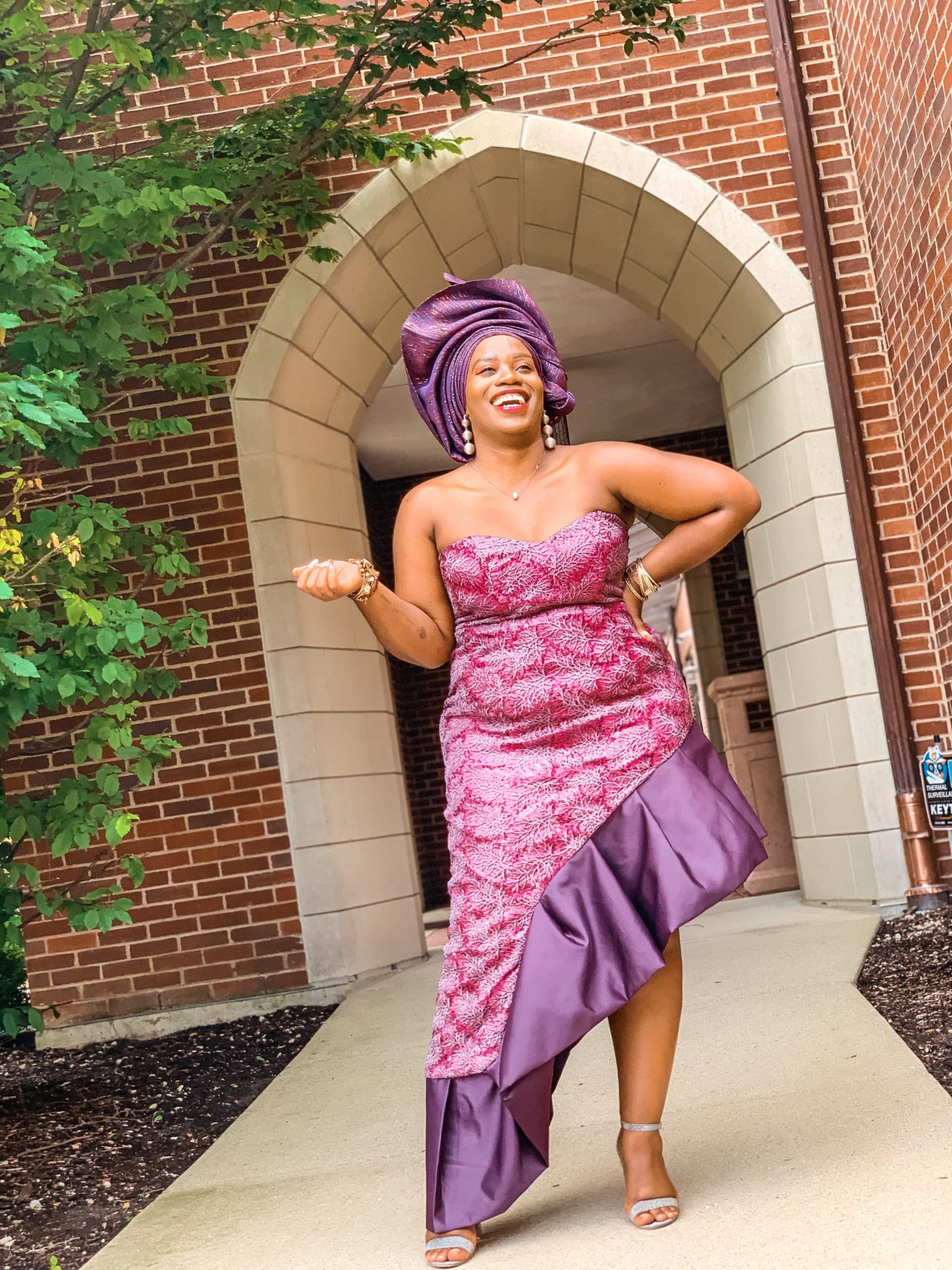 Binja in Nigerian Traditional Asoebi and Gele